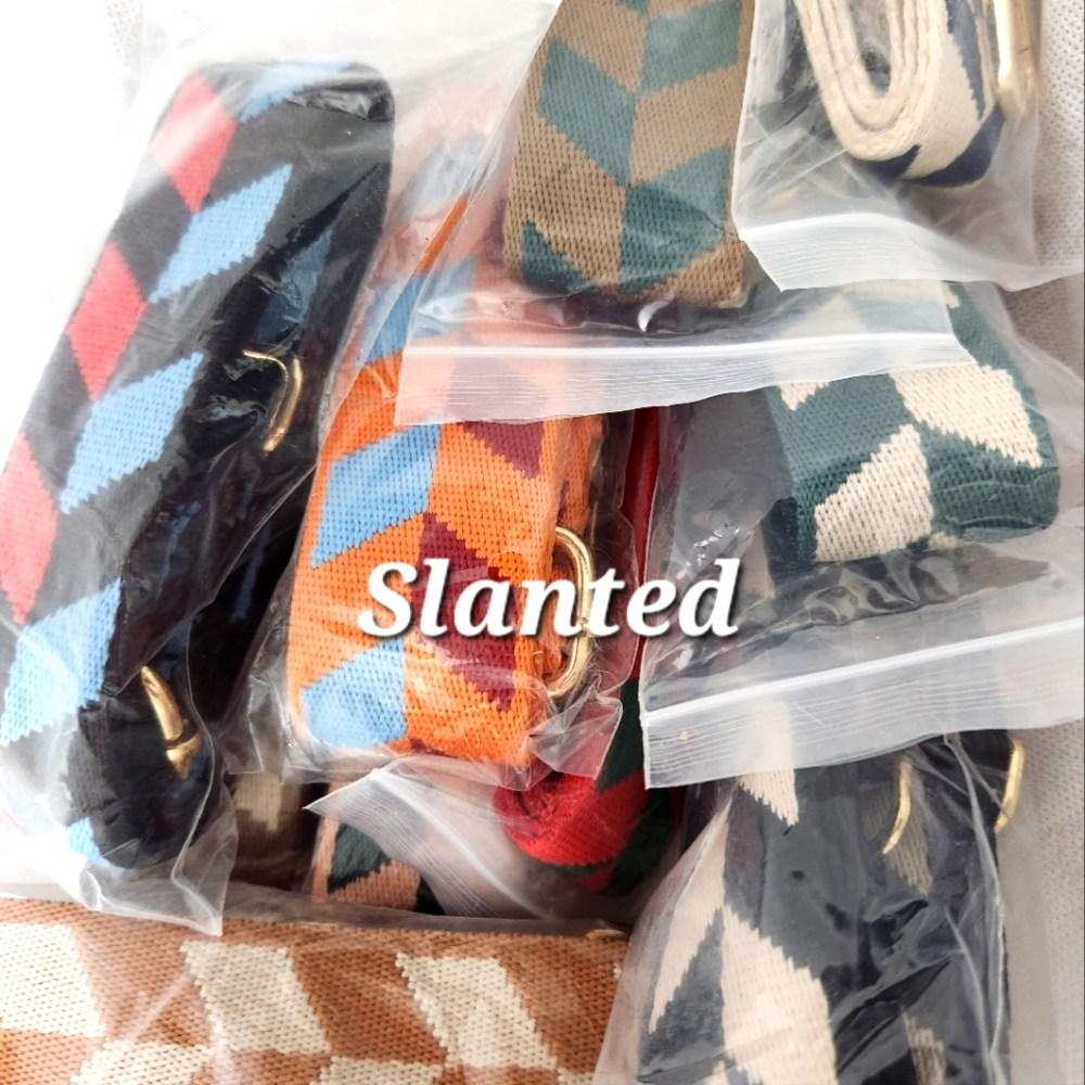 SLANTED or DEVIATED? pattern crossbody/Guitar straps 1½ inches wide